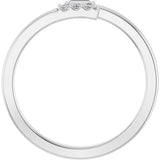 Platinum Straight Baguette Natural Diamond Stackable Ring – 3x1.5mm - view 2