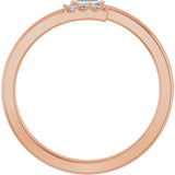 14K Gold Straight Baguette Natural Diamond Stackable Ring – 3x1.5mm - Rose Gold - view 2