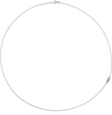 14K Gold Round Natural Diamond Off-Center Angel Wing Necklace - White Gold