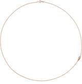 14K Gold Round Natural Diamond Off-Center Angel Wing Necklace - Rose Gold