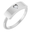 Platinum Round Natural Diamond Engravable Heart Ring