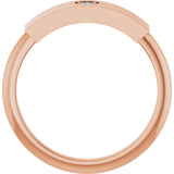 14K Gold Round Natural Diamond Engravable Heart Ring - Rose Gold - view 2