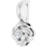 Platinum Round Natural Diamond Knot Necklace or Pendant - view 2