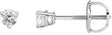 Platinum Natural Diamond Round 3-Prong Stud Earrings