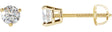 14K Gold Lab-Grown Diamond Round 3-Prong Stud Earrings – 1/2 CTW - Yellow Gold