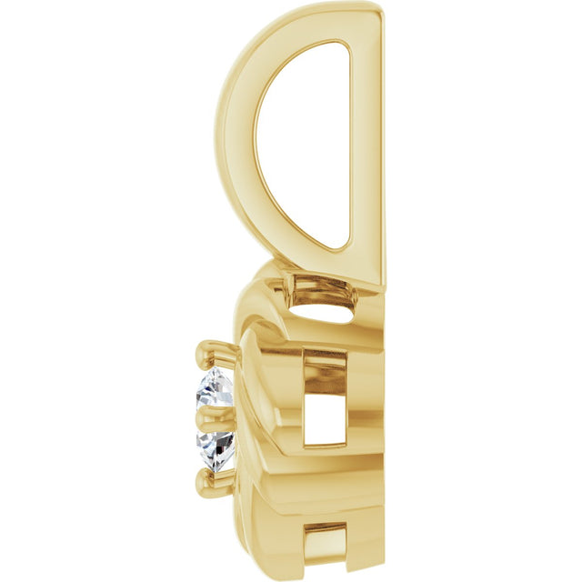 14K Gold Round Natural Diamond Knot Necklace or Pendant - Yellow Gold - view 3