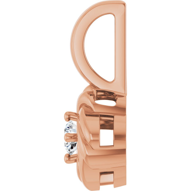 14K Gold Round Natural Diamond Knot Necklace or Pendant - Rose Gold - view 3