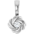 Platinum Round Natural Diamond Knot Necklace or Pendant