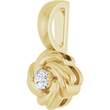 14K Gold Round Natural Diamond Knot Necklace or Pendant - Yellow Gold - view 2