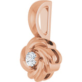 14K Gold Round Natural Diamond Knot Necklace or Pendant - Rose Gold - view 2
