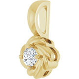 14K Gold Round Natural Diamond Knot Necklace or Pendant - Yellow Gold - view 2