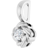14K Gold Round Natural Diamond Knot Necklace or Pendant - White Gold - view 2