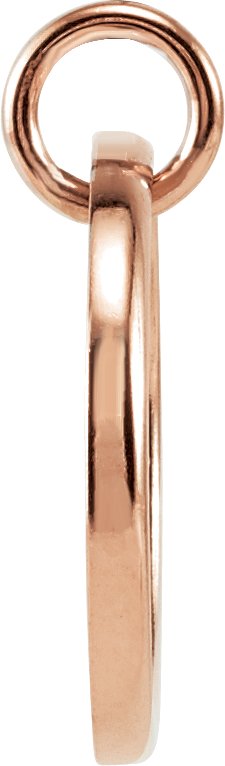 14K Gold Round Natural Diamond Posh Mommy® Initial Necklace or Pendant - Rose Gold - view 3