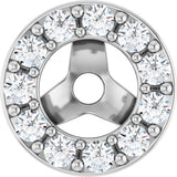 14K Gold Natural Diamond Halo-Style Earring Jackets XVIII - White Gold