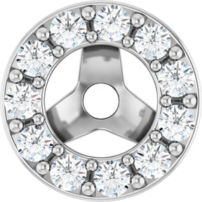 Platinum Natural Diamond Halo-Style Earring Jackets VI