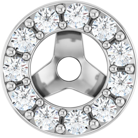 Platinum Natural Diamond Halo-Style Earring Jackets VI