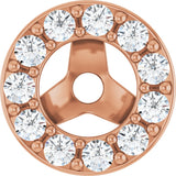 14K Gold Natural Diamond Halo-Style Earring Jackets XVIII - Rose Gold