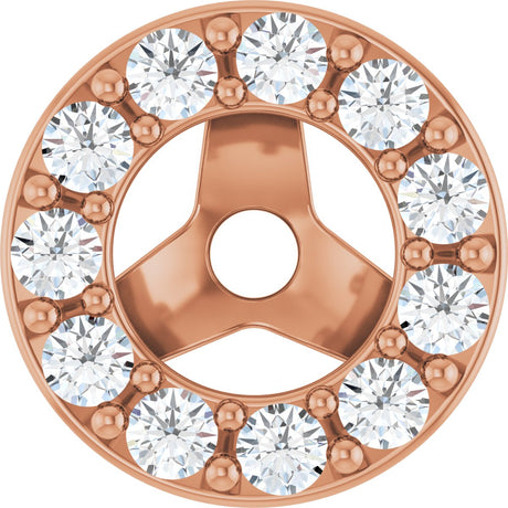14K Gold Natural Diamond Halo-Style Earring Jackets XVIII - Rose Gold