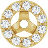 14K Gold Natural Diamond Halo-Style Earring Jackets XVIII - Yellow Gold