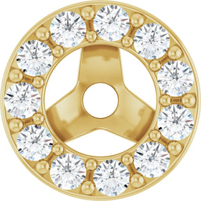 14K Gold Natural Diamond Halo-Style Earring Jackets XVIII - Yellow Gold