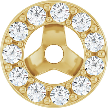 14K Gold Natural Diamond Halo-Style Earring Jackets XVIII - Yellow Gold