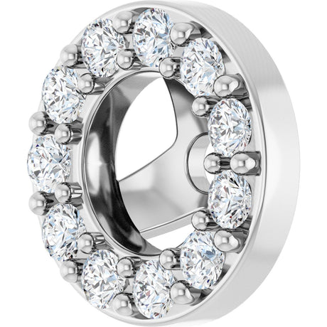 Platinum Natural Diamond Halo-Style Earring Jackets VI - view 2