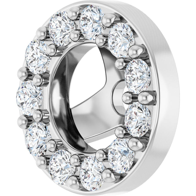 Platinum Natural Diamond Halo-Style Earring Jackets VI - view 2