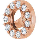 14K Gold Natural Diamond Halo-Style Earring Jackets XVIII - Rose Gold - view 2