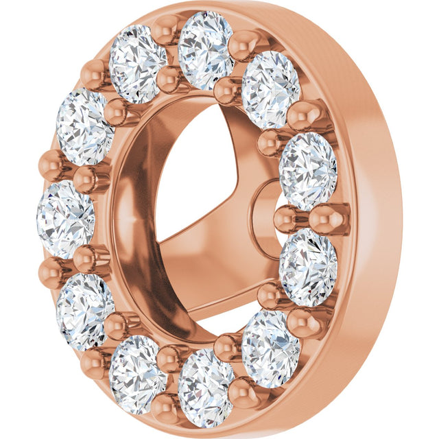 14K Gold Natural Diamond Halo-Style Earring Jackets XVIII - Rose Gold - view 2