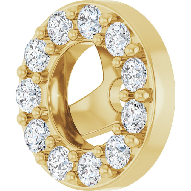 14K Gold Natural Diamond Halo-Style Earring Jackets XVIII - Yellow Gold - view 2