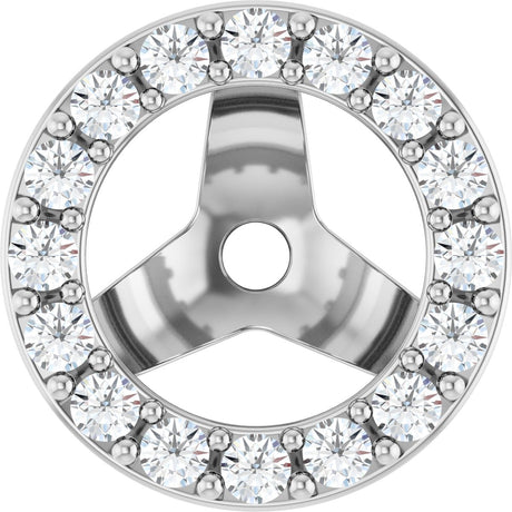 14K Gold Lab-Grown Diamond Halo-Style Earring Jackets IV - White Gold
