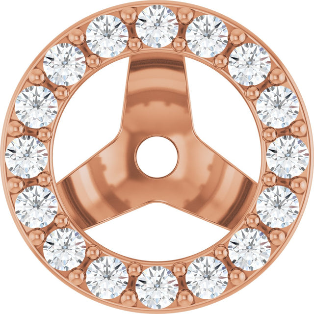 14K Gold Lab-Grown Diamond Halo-Style Earring Jackets IV - Rose Gold