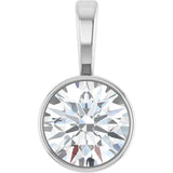 Platinum Round Lab-Grown Diamond Bezel-Set Solitaire Necklace or Pendant