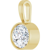 14K Gold Round Lab-Grown Diamond Bezel-Set Solitaire Necklace or Pendant - Yellow Gold - view 2