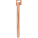 14K Gold Natural Diamond Accented Stackable Ring - Rose Gold - view 4