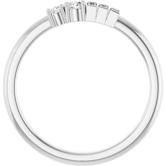 Platinum Natural Diamond Accented Stackable Ring - view 5