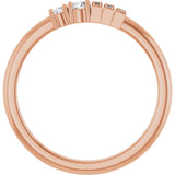 14K Gold Natural Diamond Accented Stackable Ring - Rose Gold - view 5
