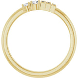 14K Gold Natural Diamond Accented Stackable Ring - Yellow Gold - view 5