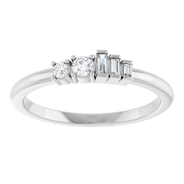 Platinum Natural Diamond Accented Stackable Ring - view 3