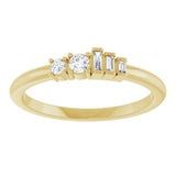 14K Gold Natural Diamond Accented Stackable Ring - Yellow Gold - view 3