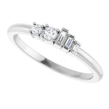 Platinum Natural Diamond Accented Stackable Ring - view 2