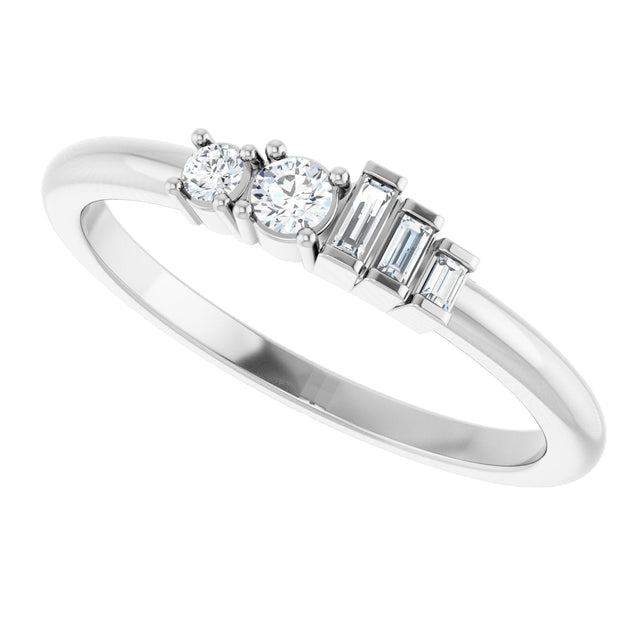 Platinum Natural Diamond Accented Stackable Ring - view 2