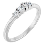 Platinum Natural Diamond Accented Stackable Ring