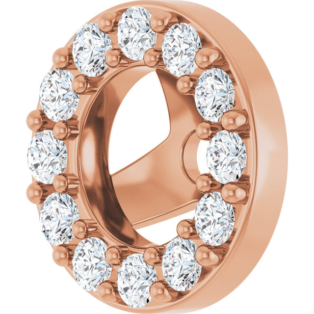 14K Gold Natural Diamond Halo-Style Earring Jackets No. 2 - Rose Gold - view 2