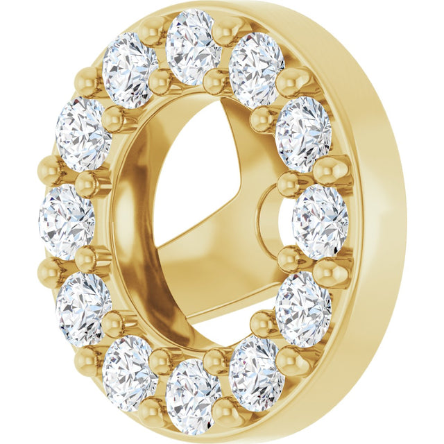14K Gold Natural Diamond Halo-Style Earring Jackets No. 2 - Yellow Gold - view 2