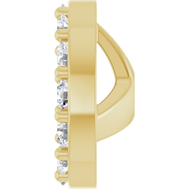 14K Gold Natural Diamond Halo-Style Earring Jackets No. 2 - Yellow Gold - view 3