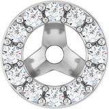 14K Gold Natural Diamond Halo-Style Earring Jackets No. 2 - White Gold