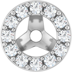 Platinum Natural Diamond Halo-Style Earring Jackets IX