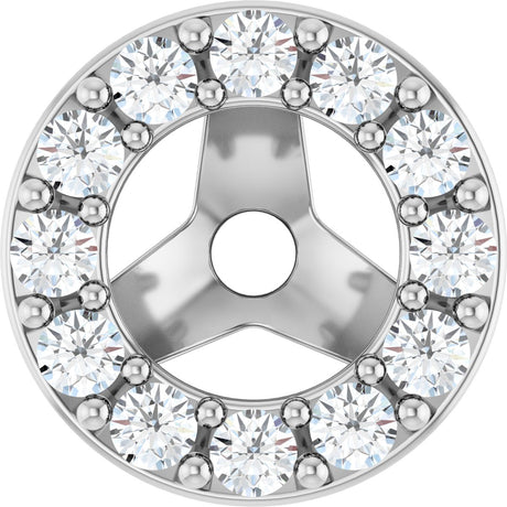 Platinum Natural Diamond Halo-Style Earring Jackets IX
