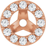 14K Gold Natural Diamond Halo-Style Earring Jackets No. 2 - Rose Gold
